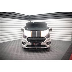 Maxton - Lame Du Pare-Chocs Avant Ford Transit Custom ST-Line Mk1 Facelift Noir Brillant