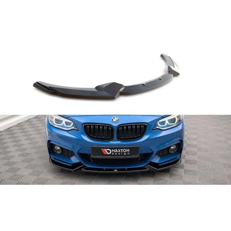 Maxton - Lame Du Pare-Chocs Avant V.2 BMW 2 M-Pack F22 Noir Brillant