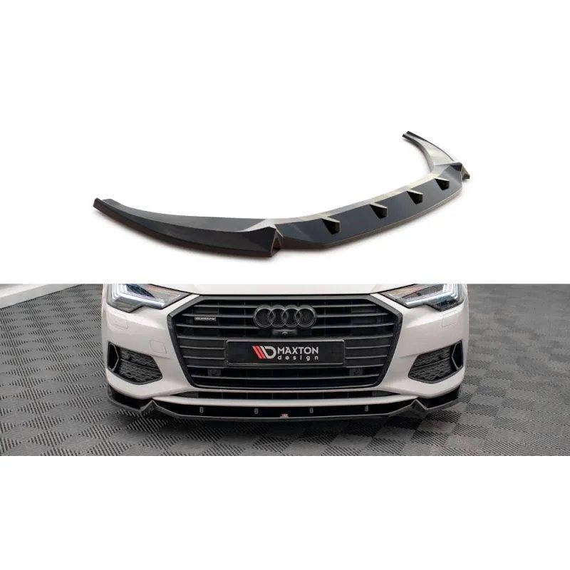 Maxton - Lame Du Pare-Chocs Avant V.2 Audi A6 C8 Noir Brillant