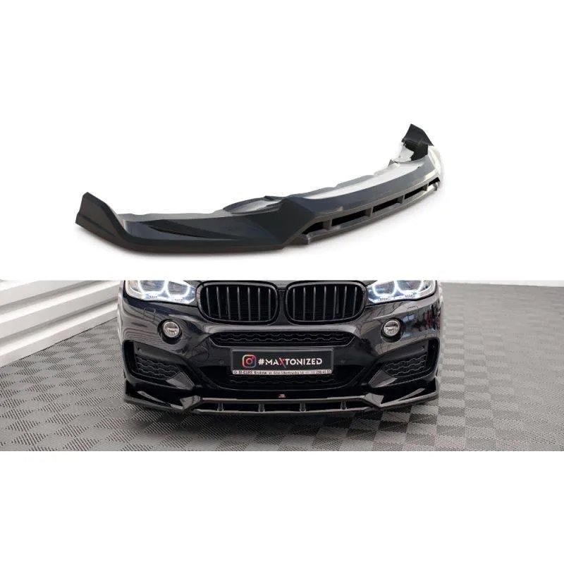 Maxton - Lame Du Pare-Chocs Avant V.3 BMW X6 M-Pack F16 Noir Brillant