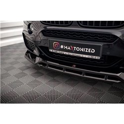 Maxton - Lame Du Pare-Chocs Avant V.3 BMW X6 M-Pack F16 Noir Brillant