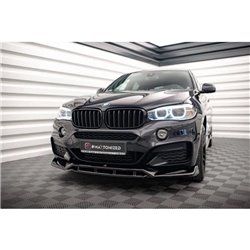 Maxton - Lame Du Pare-Chocs Avant V.3 BMW X6 M-Pack F16 Noir Brillant