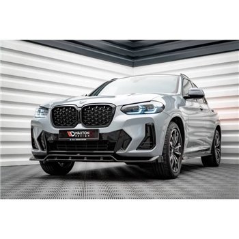Maxton - Lame Du Pare-Chocs Avant V.1 BMW X4 M-Pack G02 Facelift Noir Brillant