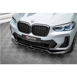 Maxton - Lame Du Pare-Chocs Avant V.1 BMW X4 M-Pack G02 Facelift Noir Brillant