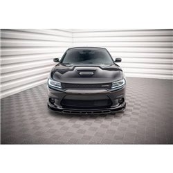 Maxton - Lame Du Pare-Chocs Avant V.1 Dodge Charger SRT Mk7 Facelift Noir Brillant