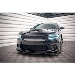 Maxton - Lame Du Pare-Chocs Avant V.1 Dodge Charger SRT Mk7 Facelift Noir Brillant