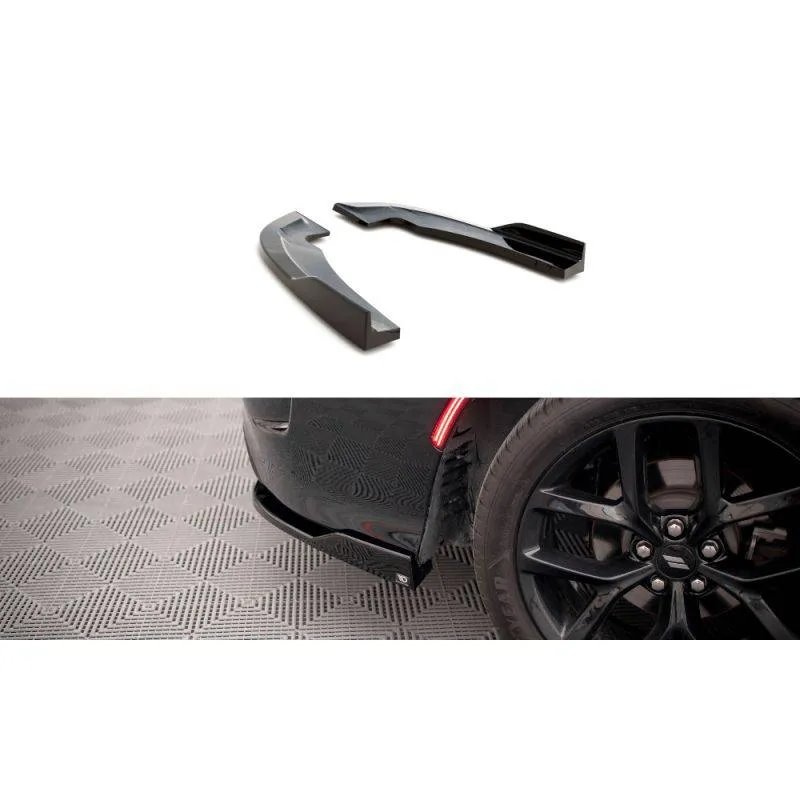 Maxton - Lames De Pare-Chocs Arrière Latérales Dodge Charger SRT Mk7 Facelift Noir Brillant