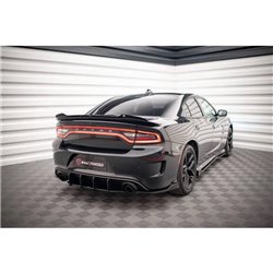 Maxton - Lames De Pare-Chocs Arrière Latérales Dodge Charger SRT Mk7 Facelift Noir Brillant