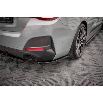 Maxton - Lames De Pare-Chocs Arrière Latérales V.1 BMW 4 Gran Coupe M-Pack G26 Noir Brillant