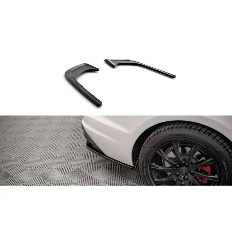 Maxton - Lames De Pare-Chocs Arrière Latérales Audi A4 B9 Facelift Noir Brillant