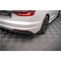 Maxton - Lames De Pare-Chocs Arrière Latérales Audi A4 B9 Facelift Noir Brillant