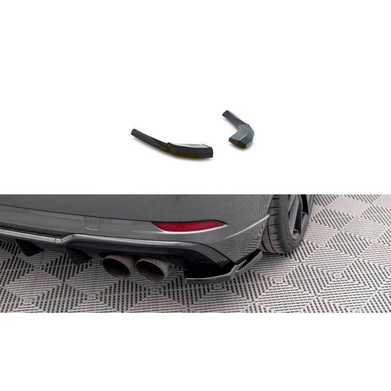 Maxton - Lames De Pare-Chocs Arrière Latérales V.1 Audi S3 Sportback 8V Facelift Noir Brillant
