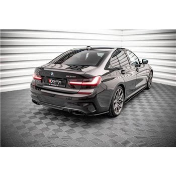 Maxton - Lames De Pare-Chocs Arrière Latérales V.4 BMW M340i G20 / G21 Noir Brillant