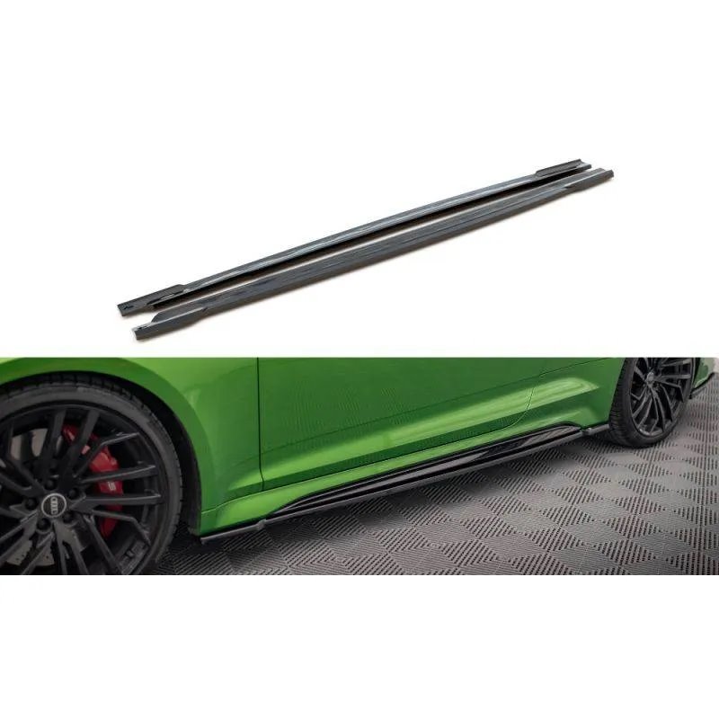 Maxton - Rajouts Des Bas De Caisse Audi RS5 Coupe F5 Facelift Noir Brillant