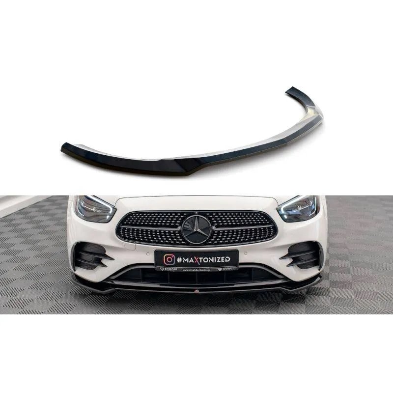 Maxton - Lame Du Pare-Chocs Avant V.1 Mercedes-Benz E AMG-Line W213 Facelift Noir Brillant