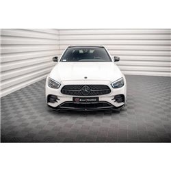 Maxton - Lame Du Pare-Chocs Avant V.1 Mercedes-Benz E AMG-Line W213 Facelift Noir Brillant