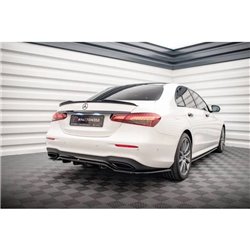 Maxton - Arriere Lame (avec une barre verticale) Mercedes-Benz E AMG-Line Sedan W213 Facelift Noir Brillant