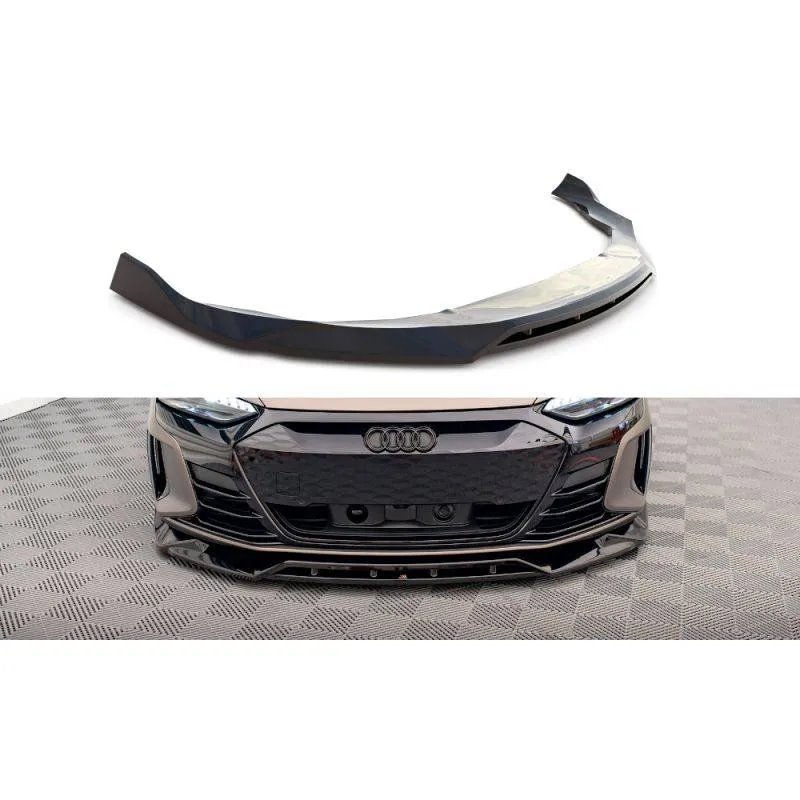 Maxton - Lame Du Pare-Chocs Avant V.2 Audi e-Tron GT / RS GT Mk1 Noir Brillant