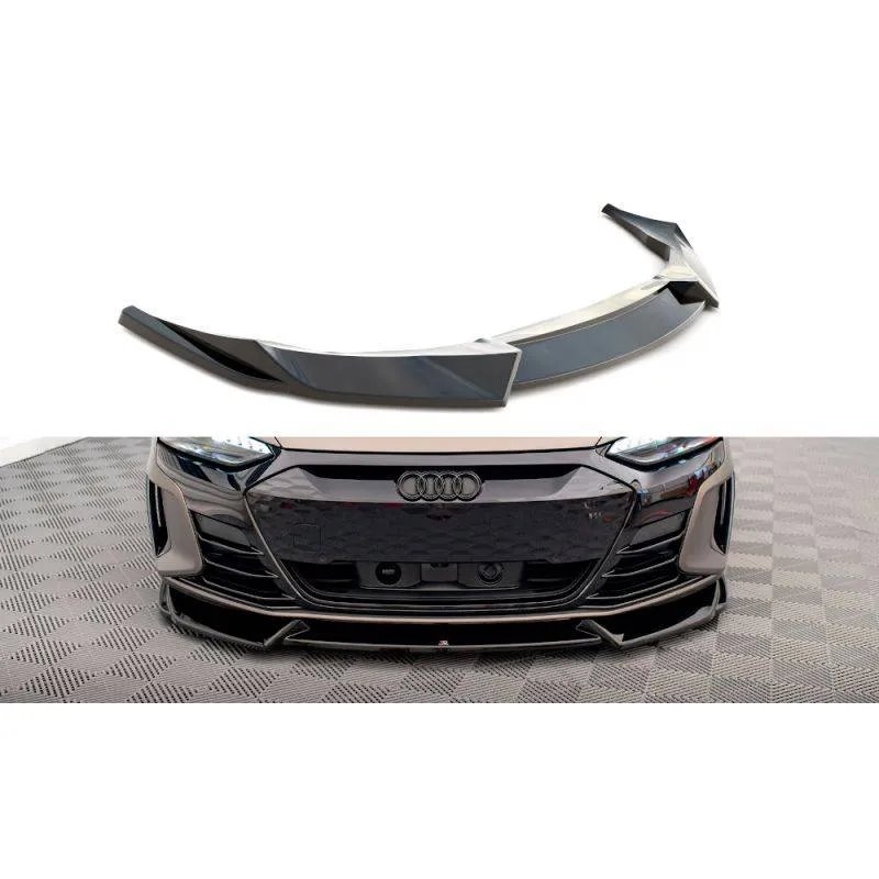 Maxton - Lame Du Pare-Chocs Avant V.1 Audi e-Tron GT / RS GT Mk1 Noir Brillant