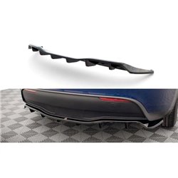 Maxton - Arriere Splitter (avec une barre verticale) Tesla Model Y Noir Brillant