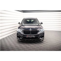 Maxton - Lame Du Pare-Chocs Avant V.2 BMW X3 M40d / M40i / M-Pack G01 Noir Brillant