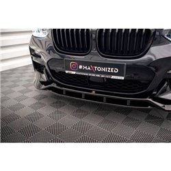 Maxton - Lame Du Pare-Chocs Avant V.2 BMW X3 M40d / M40i / M-Pack G01 Noir Brillant