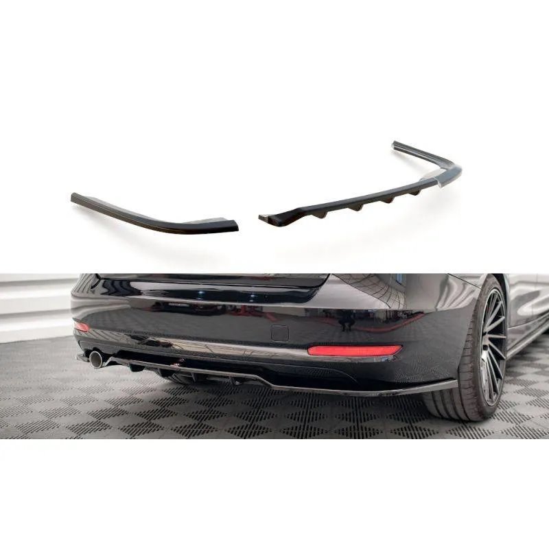 Maxton - Arriere Splitter (avec une barre verticale) BMW 3 GT F34 Noir Brillant
