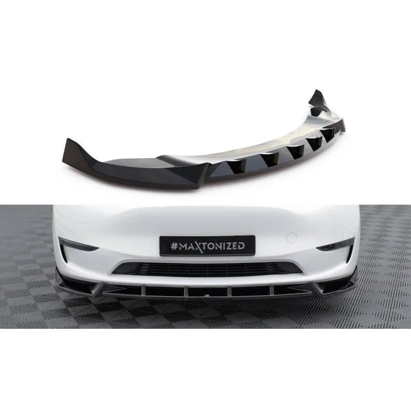 Maxton - Lame Du Pare-Chocs Avant V.1 Tesla Model Y Noir Brillant