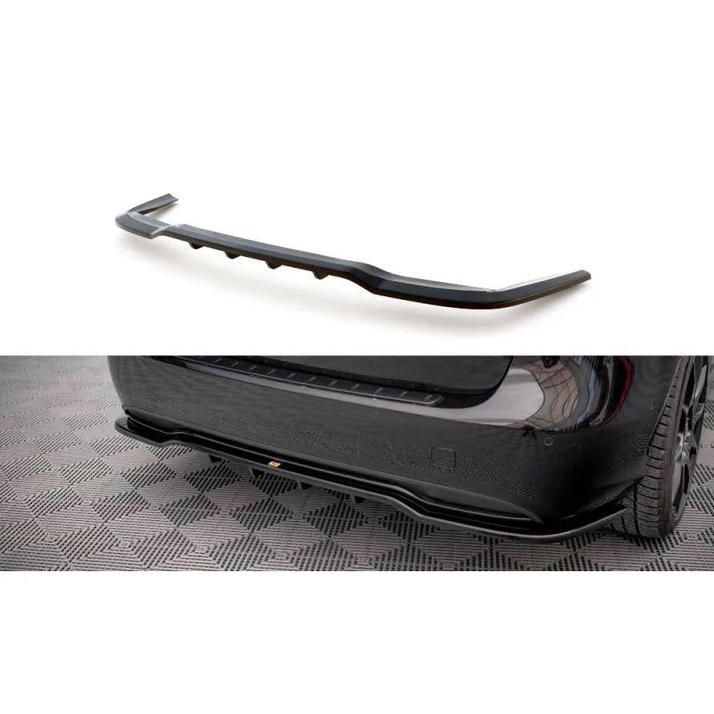 Maxton - Arriere Splitter (avec une barre verticale) Mercedes-Benz B W246 Facelift Noir Brillant