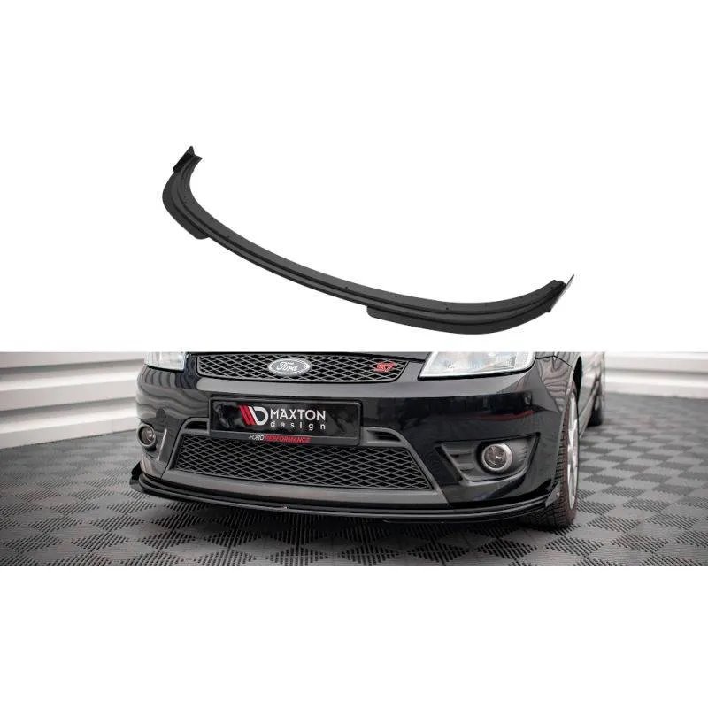 Maxton - Street Pro Lame Du Pare-Chocs Avant V.1 Ford Fiesta ST Mk6 Noir-Rouge + Rabats Brillant
