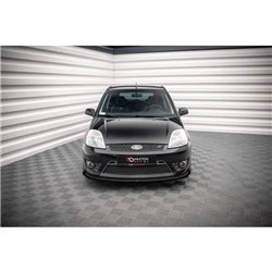Maxton - Street Pro Lame Du Pare-Chocs Avant V.1 Ford Fiesta ST Mk6 Noir-Rouge + Rabats Brillant