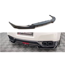 Maxton - Arriere Splitter (avec une barre verticale) Nissan GTR R35 Facelift Noir Brillant