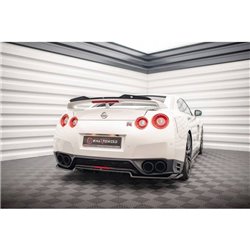 Maxton - Arriere Lame (avec une barre verticale) Nissan GTR R35 Facelift Noir Brillant