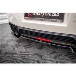 Maxton - Arriere Lame (avec une barre verticale) Nissan GTR R35 Facelift Noir Brillant