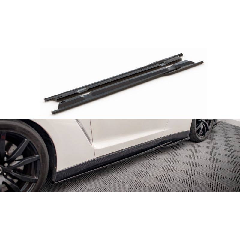 Maxton - Rajouts Des Bas De Caisse Nissan GTR R35 Facelift Noir Brillant