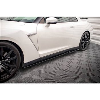 Maxton - Rajouts Des Bas De Caisse Nissan GTR R35 Facelift Noir Brillant