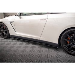 Maxton - Rajouts Des Bas De Caisse Nissan GTR R35 Facelift Noir Brillant