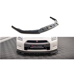 Maxton - Lame Du Pare-Chocs Avant Nissan GTR R35 Facelift Noir Brillant