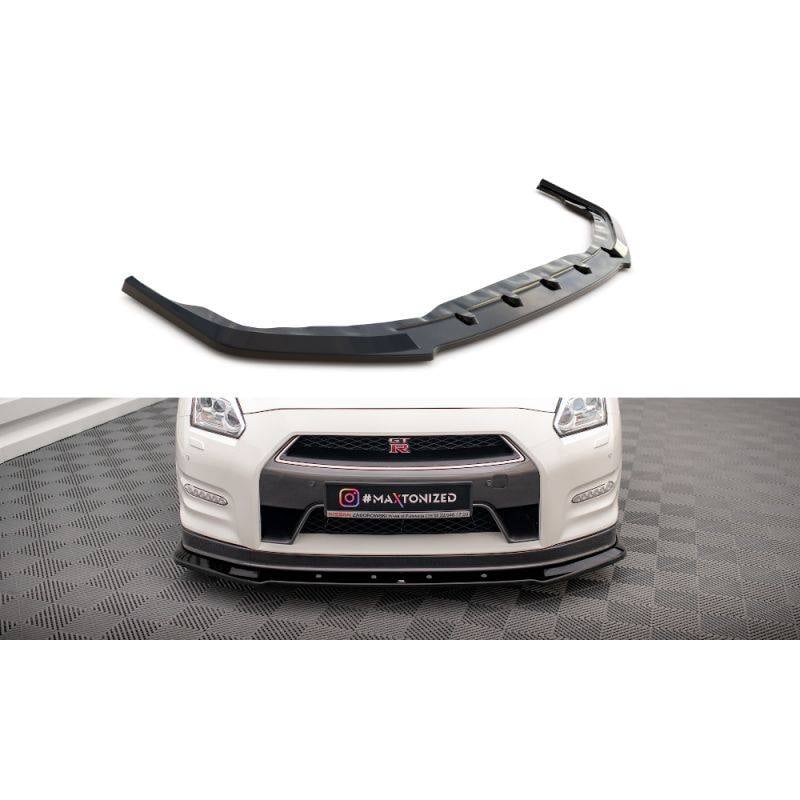 Maxton - Lame Du Pare-Chocs Avant Nissan GTR R35 Facelift Noir Brillant