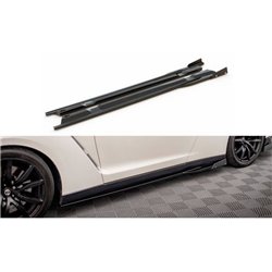 Maxton - Rajouts Des Bas De Caisse + Ailerons Nissan GTR R35 Facelift Noir Brillant