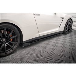 Maxton - Rajouts Des Bas De Caisse + Ailerons Nissan GTR R35 Facelift Noir Brillant