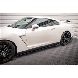 Maxton - Rajouts Des Bas De Caisse + Ailerons Nissan GTR R35 Facelift Noir Brillant