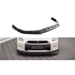 Maxton - Lame Du Pare-Chocs Avant + Ailerons Nissan GTR R35 Facelift Noir Brillant
