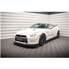 Maxton - Lame Du Pare-Chocs Avant + Ailerons Nissan GTR R35 Facelift Noir Brillant