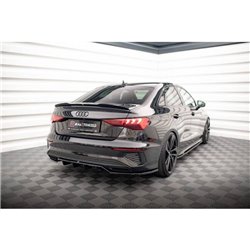 Maxton - Arriere Lame (avec une barre verticale) Audi A3 S-Line Sedan 8Y Noir Brillant