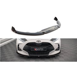 Maxton - Lame Du Pare-Chocs Avant V.1 + Ailerons Toyota Yaris Mk4 Noir Brillant