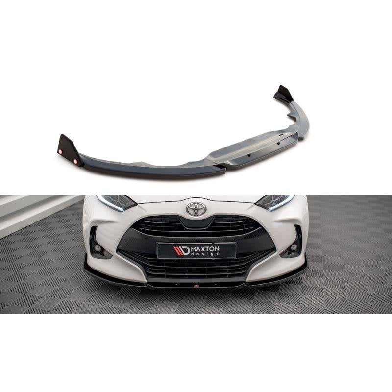 Maxton - Lame Du Pare-Chocs Avant V.1 + Ailerons Toyota Yaris Mk4 Noir Brillant