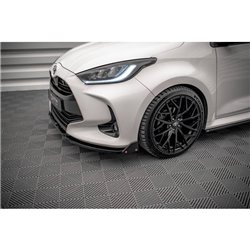 Maxton - Lame Du Pare-Chocs Avant V.1 + Ailerons Toyota Yaris Mk4 Noir Brillant