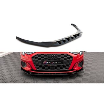 Maxton - Lame Du Pare-Chocs Avant V.1 Audi A3 8Y Noir Brillant