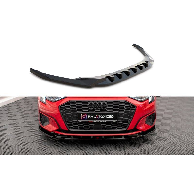 Maxton - Lame Du Pare-Chocs Avant V.1 Audi A3 8Y Noir Brillant